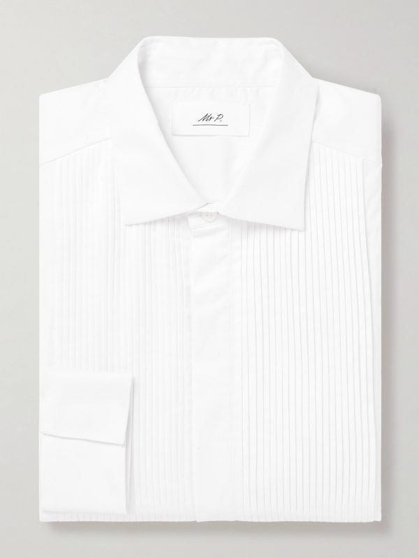 Pleated Cotton-Poplin Tuxedo Shirt Pleated Cotton-Poplin Tuxedo Shirt