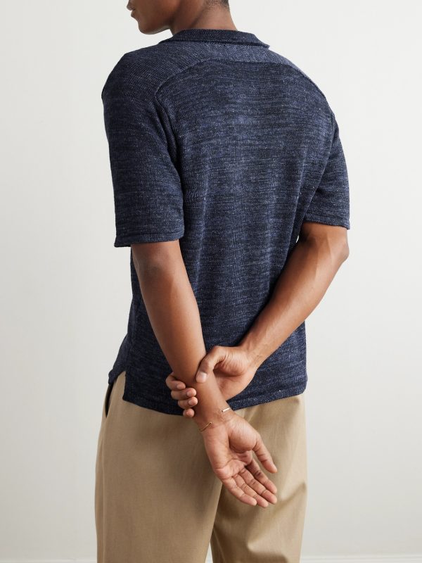 Knitted Linen Polo Shirt - BK