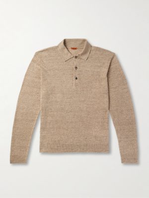 Pevaron Ribbed Linen and Cotton-Blend Polo Shirt Pevaron Ribbed Linen and Cotton-Blend Polo Shirt