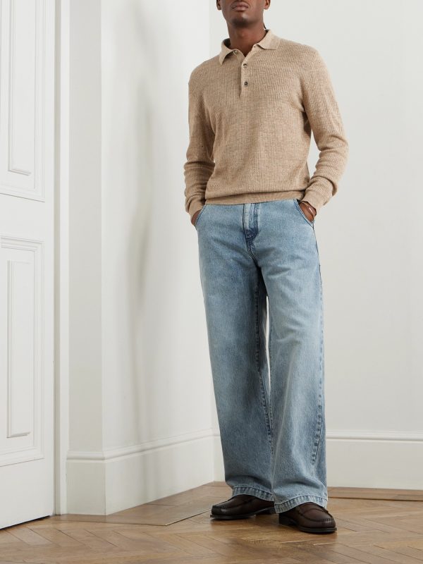 Pevaron Ribbed Linen and Cotton-Blend Polo Shirt - OU