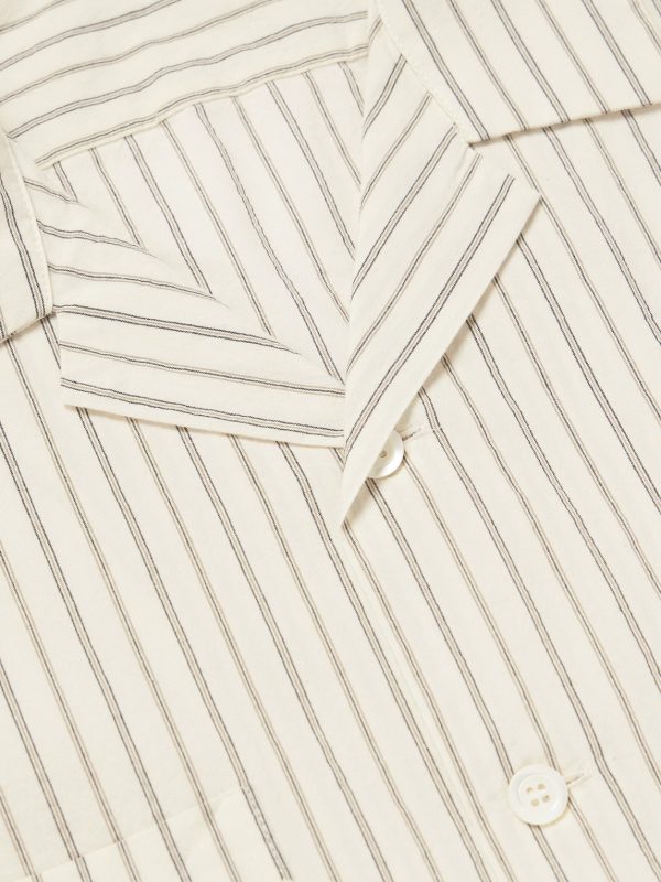 Solana Camp-Collar Striped Cotton Shirt - CU Solana Camp-Collar Striped Cotton Shirt - CU