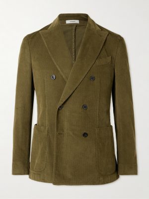 Double-Breasted Cotton-Blend Corduroy Suit Jacket