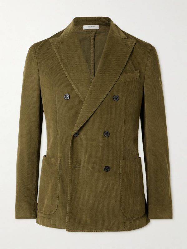Double-Breasted Cotton-Blend Corduroy Suit Jacket Double-Breasted Cotton-Blend Corduroy Suit Jacket