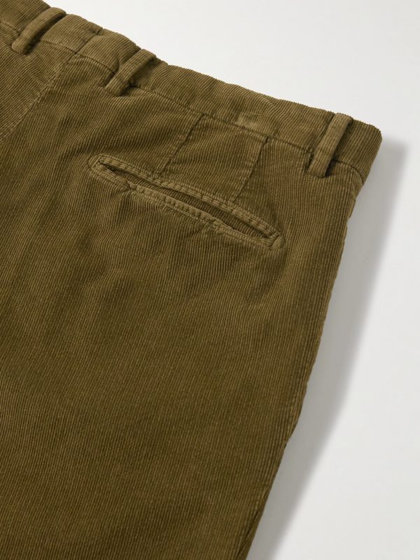 Slim-Fit Pleated Cotton-Blend Corduroy Suit Trousers - CU Slim-Fit Pleated Cotton-Blend Corduroy Suit Trousers - CU