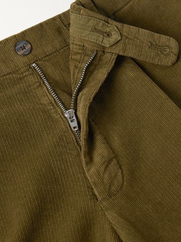 Slim-Fit Pleated Cotton-Blend Corduroy Suit Trousers - E1 Slim-Fit Pleated Cotton-Blend Corduroy Suit Trousers - E1