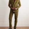 Slim-Fit Pleated Cotton-Blend Corduroy Suit Trousers - OU Slim-Fit Pleated Cotton-Blend Corduroy Suit Trousers - OU