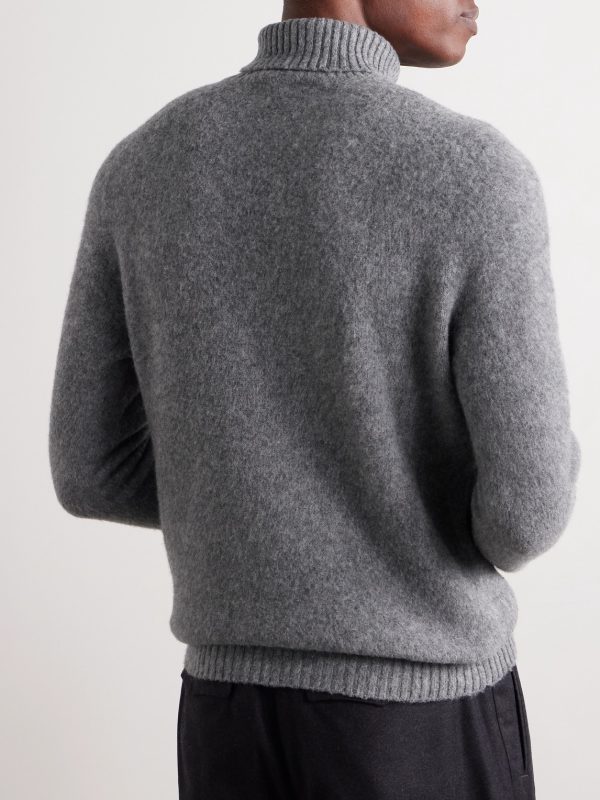 Brushed Wool and Cashmere-Blend Rollneck Sweater - BK