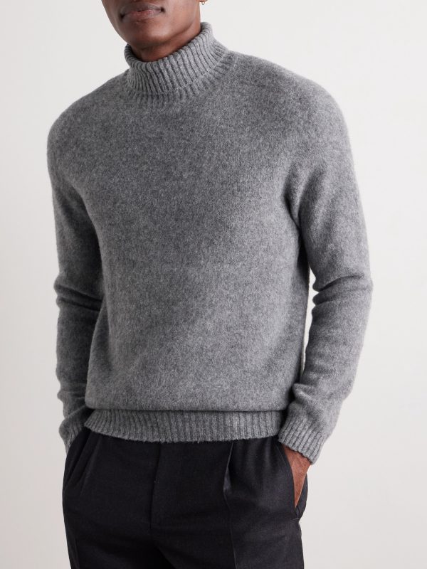 Brushed Wool and Cashmere-Blend Rollneck Sweater - FR
