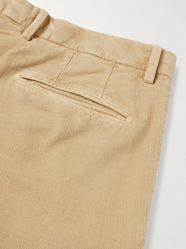 Straight-Leg Pleated Garment-Dyed Cotton-Blend Corduroy Suit Trousers - CU Straight-Leg Pleated Garment-Dyed Cotton-Blend Corduroy Suit Trousers - CU