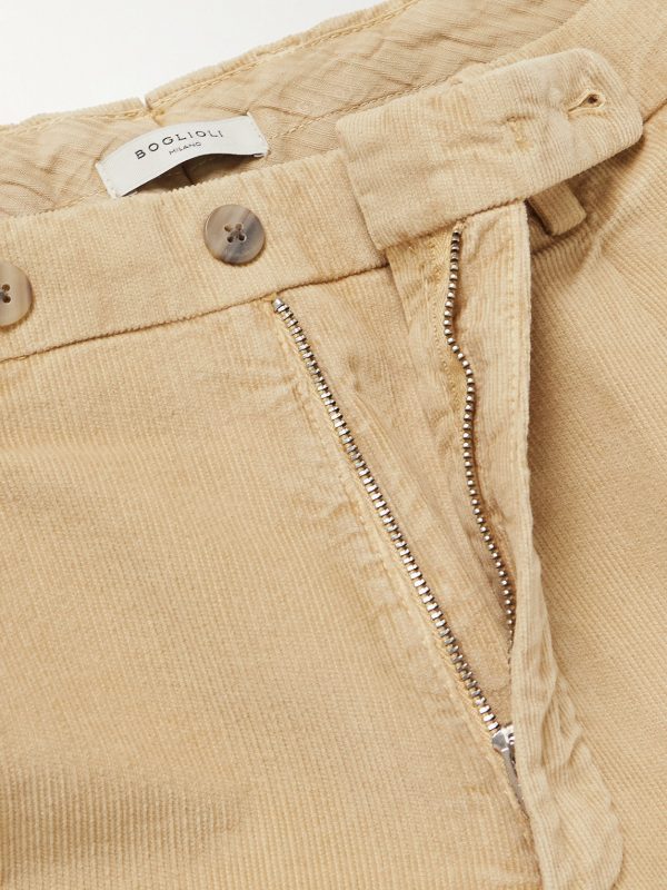 Straight-Leg Pleated Garment-Dyed Cotton-Blend Corduroy Suit Trousers - E1 Straight-Leg Pleated Garment-Dyed Cotton-Blend Corduroy Suit Trousers - E1