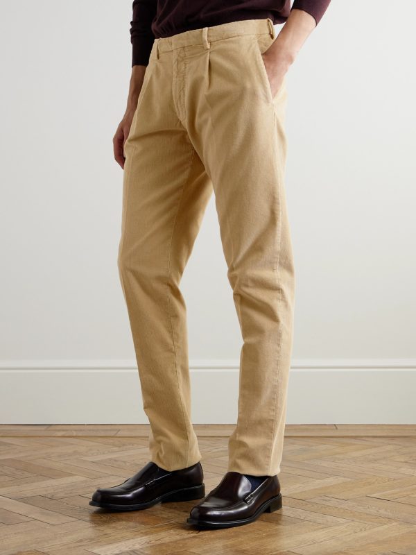 Straight-Leg Pleated Garment-Dyed Cotton-Blend Corduroy Suit Trousers - FR Straight-Leg Pleated Garment-Dyed Cotton-Blend Corduroy Suit Trousers - FR