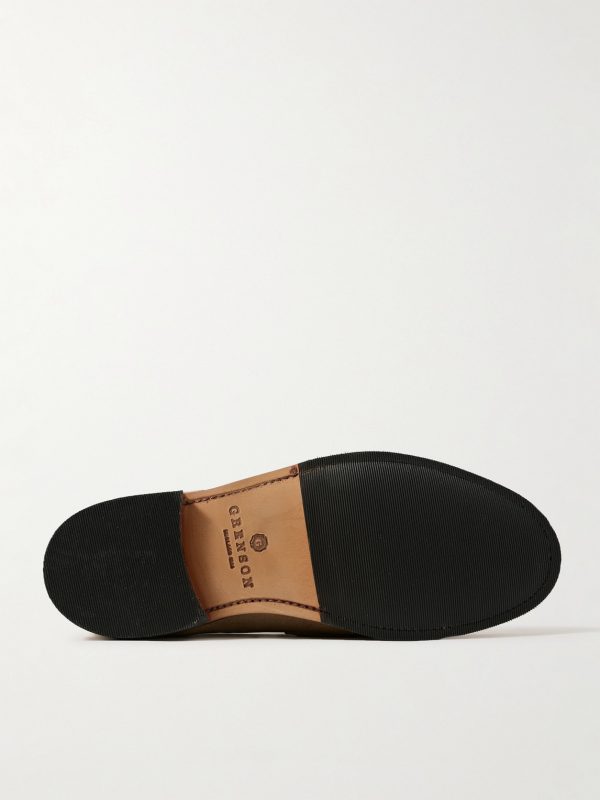 Epsom Leather-Trimmed Suede Penny Loafers - E1 Epsom Leather-Trimmed Suede Penny Loafers - E1