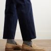 Epsom Leather-Trimmed Suede Penny Loafers - OU Epsom Leather-Trimmed Suede Penny Loafers - OU