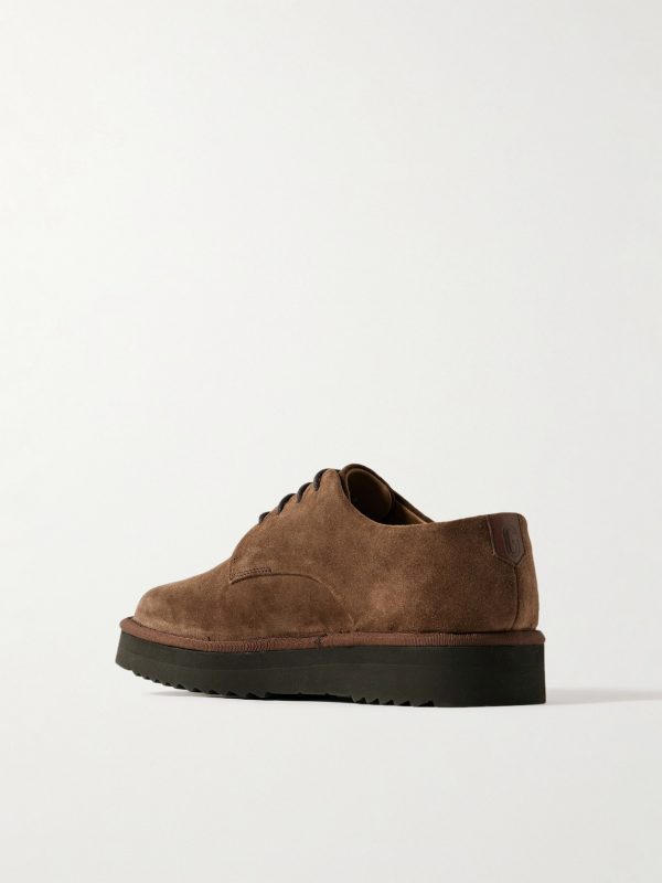 Byron Webbing-Trimmed Suede Derby Shoes - BK