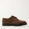 Byron Webbing-Trimmed Suede Derby Shoes