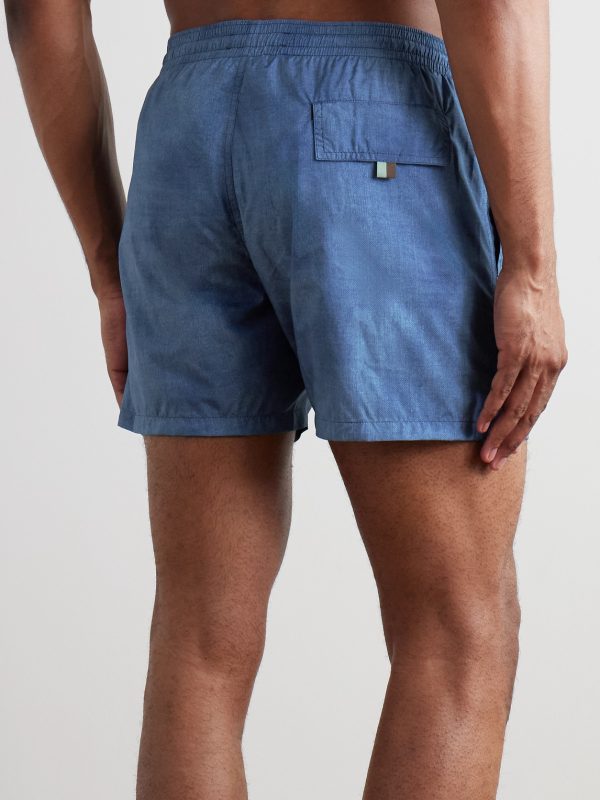 Straight-Leg Mid-Length Swim Shorts - BK Straight-Leg Mid-Length Swim Shorts - BK