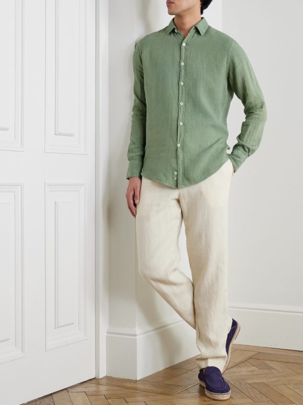 Garment-Dyed Linen Shirt - OU Garment-Dyed Linen Shirt - OU