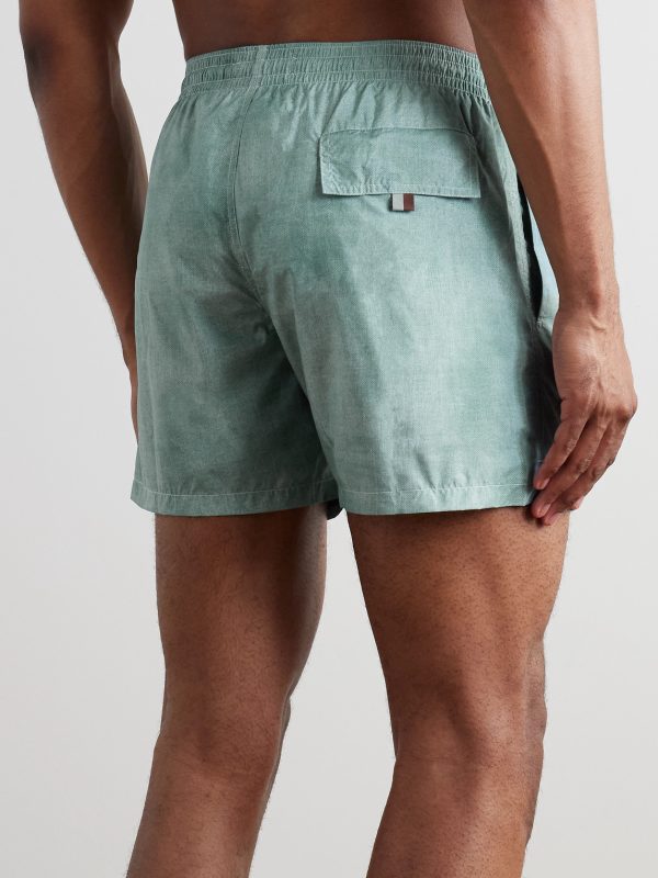 Straight-Leg Mid-Length Printed Swim Shorts - BK
