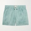 Straight-Leg Mid-Length Printed Swim Shorts