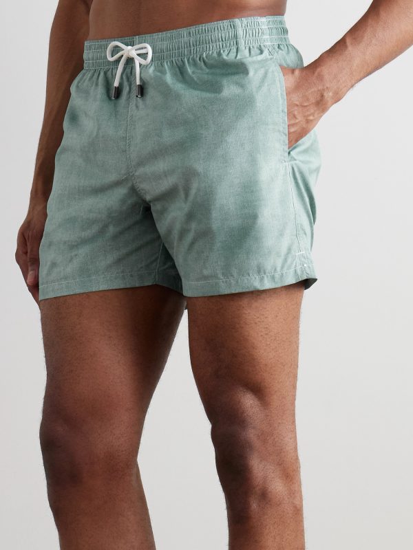 Straight-Leg Mid-Length Printed Swim Shorts - OU