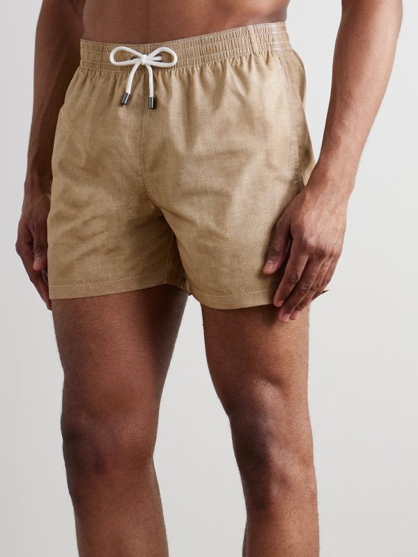 Straight-Leg Mid-Length Printed Swim Shorts - OU Straight-Leg Mid-Length Printed Swim Shorts - OU