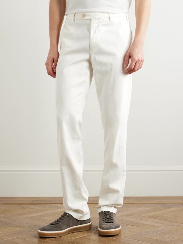 Slim-Fit Straight-Leg Garment-Dyed Stretch Lyocell and Cotton-Blend Twill Chinos - FR