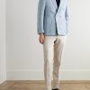 Kei Unstructured Double-Breasted Linen and Wool-Blend Blazer - OU