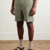 Straight-Leg Linen Drawstring Shorts - FR Straight-Leg Linen Drawstring Shorts - FR