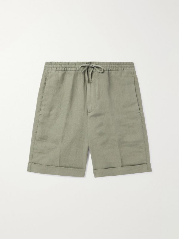 Straight-Leg Linen Drawstring Shorts Straight-Leg Linen Drawstring Shorts