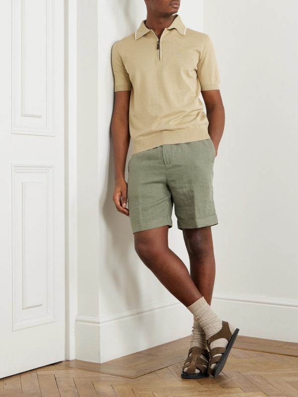 Straight-Leg Linen Drawstring Shorts - OU Straight-Leg Linen Drawstring Shorts - OU