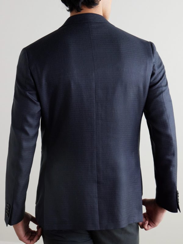 Unstructured Wool, Silk and Linen-Blend Blazer - BK