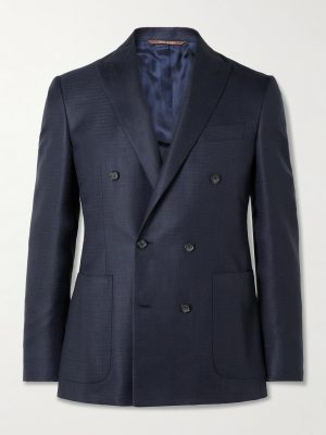 Unstructured Wool, Silk and Linen-Blend Blazer Unstructured Wool, Silk and Linen-Blend Blazer