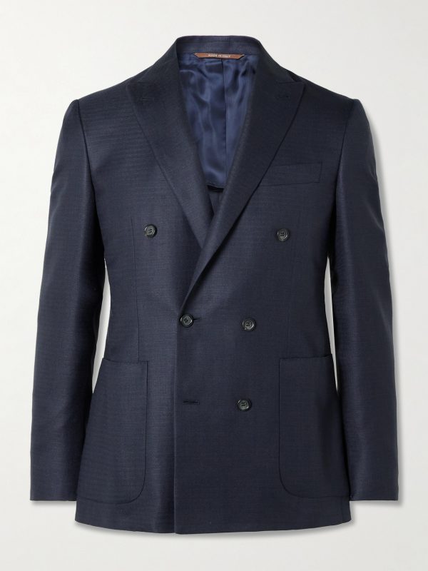 Unstructured Wool, Silk and Linen-Blend Blazer