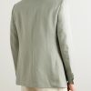 Kei Unstructured Linen and Silk-Blend Blazer - BK