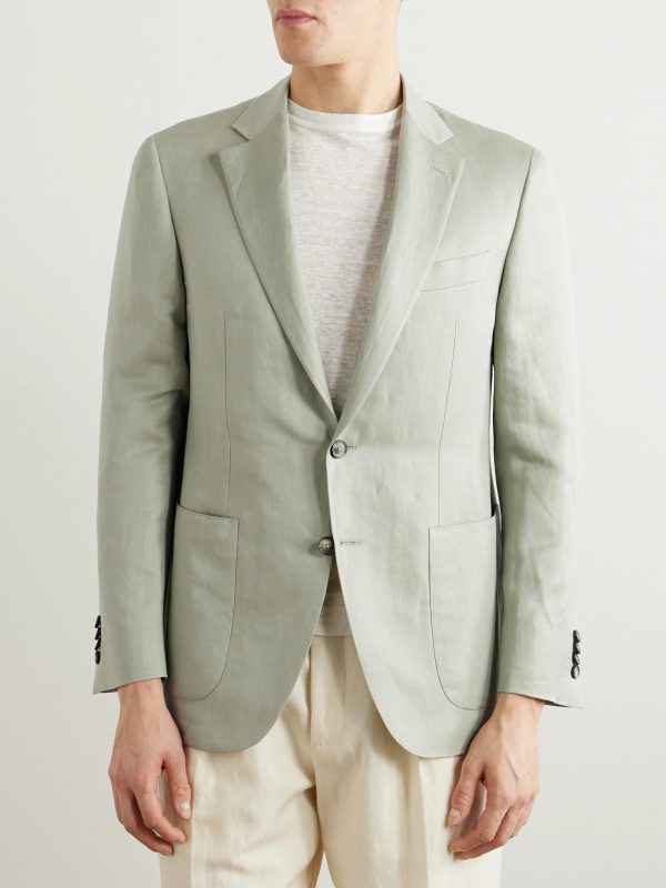 Kei Unstructured Linen and Silk-Blend Blazer - FR