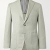 Kei Unstructured Linen and Silk-Blend Blazer