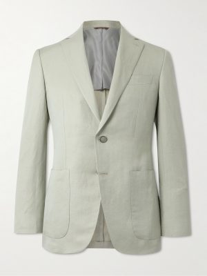 Kei Unstructured Linen and Silk-Blend Blazer Kei Unstructured Linen and Silk-Blend Blazer