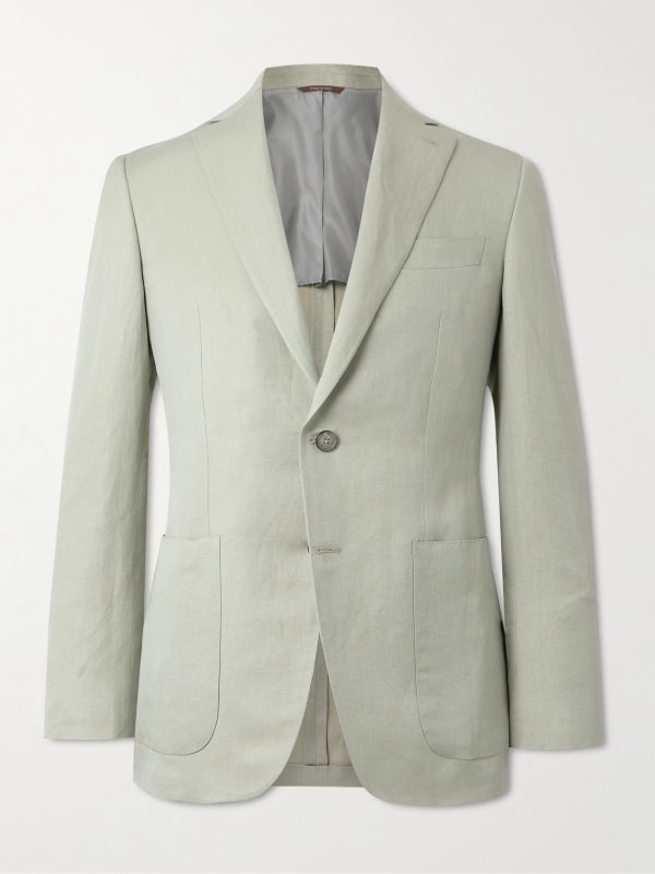 Kei Unstructured Linen and Silk-Blend Blazer