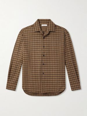 Checked Brushed Wool and Cashmere-Blend Overshirt Checked Brushed Wool and Cashmere-Blend Overshirt