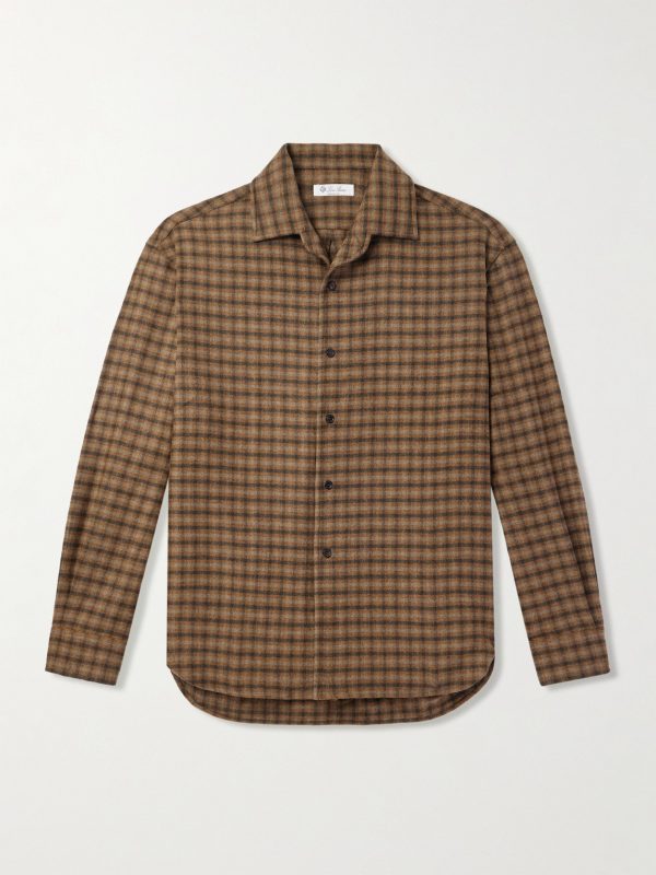 Checked Brushed Wool and Cashmere-Blend Overshirt