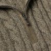 Slim-Fit Suede-Trimmed Cable-Knit Baby Cashmere Half-Zip Sweater - CU Slim-Fit Suede-Trimmed Cable-Knit Baby Cashmere Half-Zip Sweater - CU