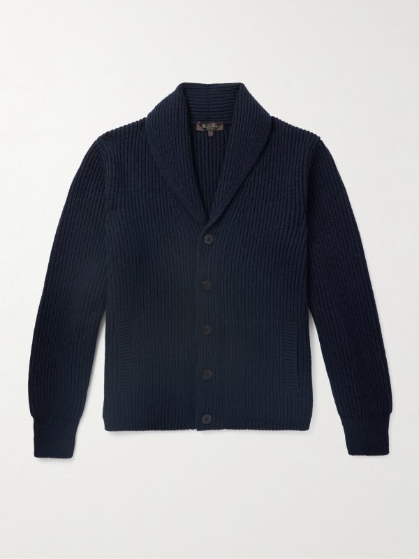 Shawl-Collar Ribbed Wool Cardigan Shawl-Collar Ribbed Wool Cardigan