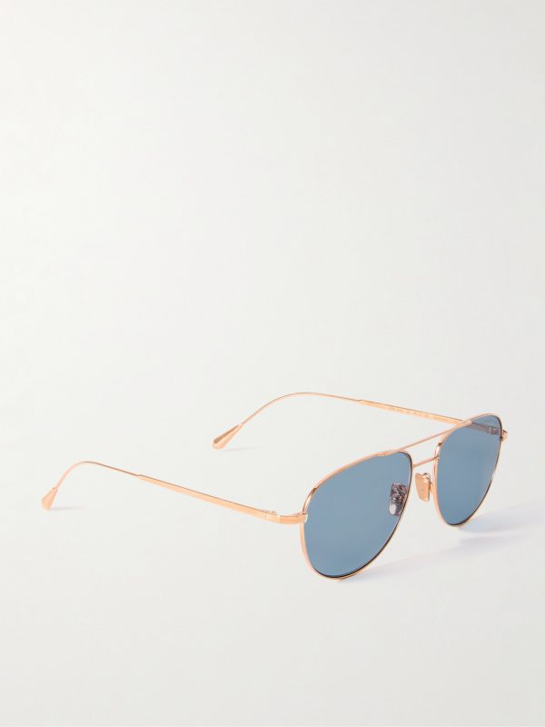 0002 Aviator-Style Rose Gold-Plated Sunglasses - FR 0002 Aviator-Style Rose Gold-Plated Sunglasses - FR