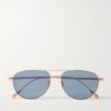 0002 Aviator-Style Rose Gold-Plated Sunglasses 0002 Aviator-Style Rose Gold-Plated Sunglasses
