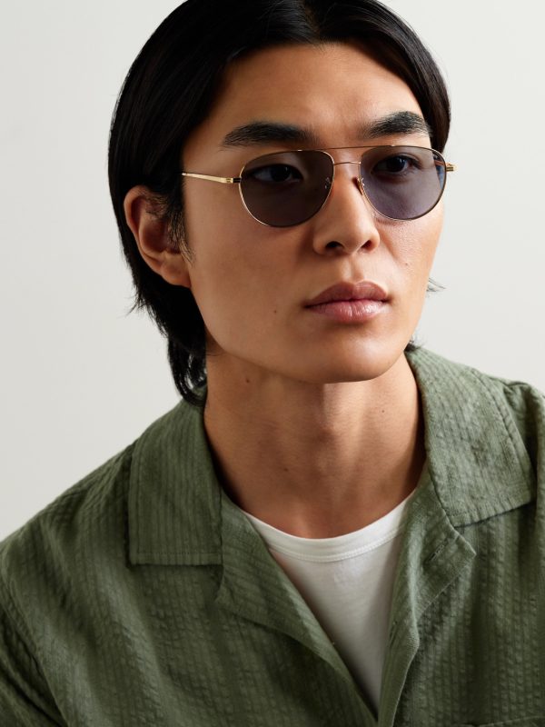 0002 Aviator-Style Rose Gold-Plated Sunglasses - OU 0002 Aviator-Style Rose Gold-Plated Sunglasses - OU