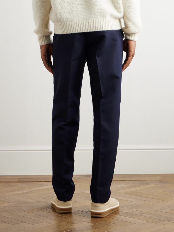 Jarno Straight-Leg Wool and Cotton-Blend Twill Trousers - BK Jarno Straight-Leg Wool and Cotton-Blend Twill Trousers - BK