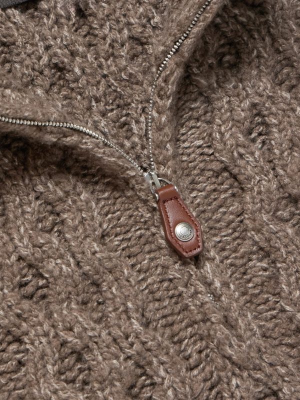 Cable-Knit Cashmere Half-Zip Sweater - CU