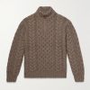 Cable-Knit Cashmere Half-Zip Sweater