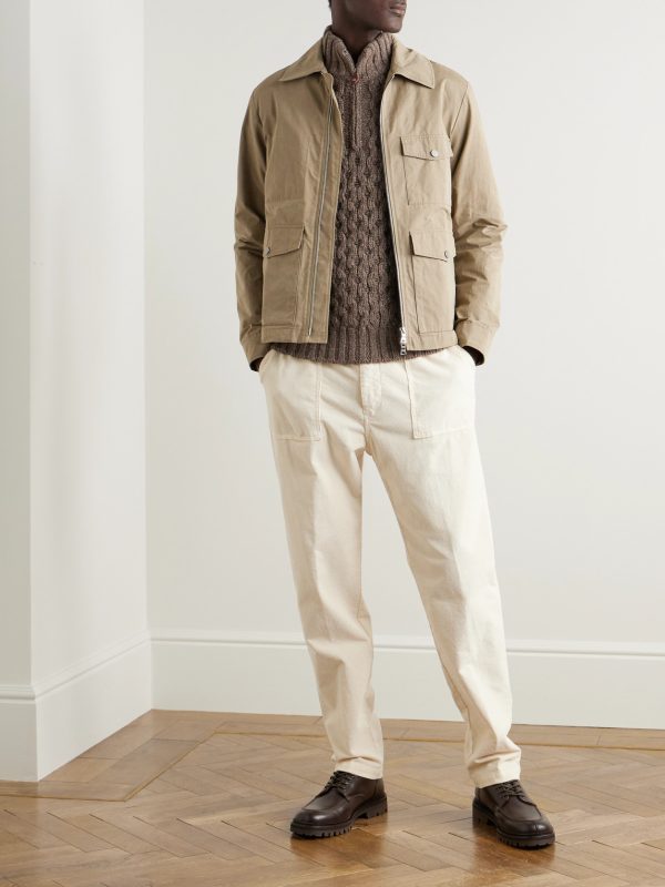 Cable-Knit Cashmere Half-Zip Sweater - OU