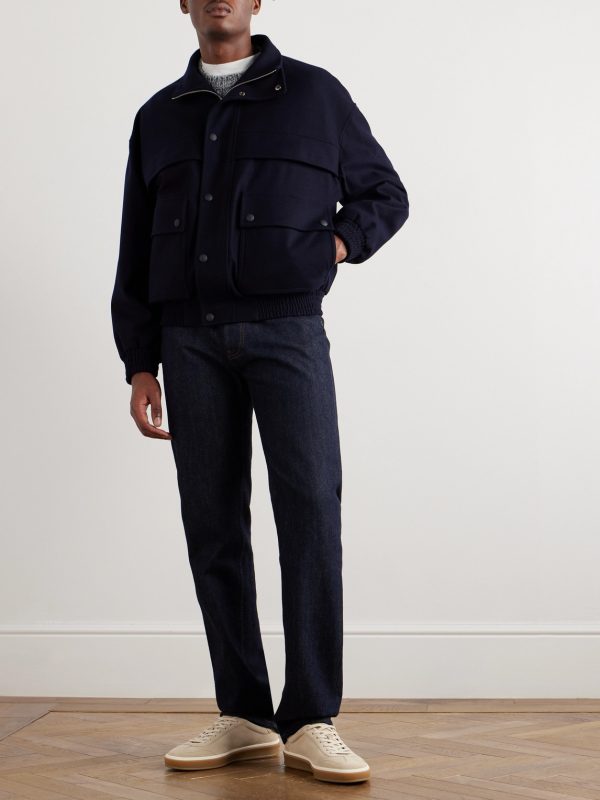 Tristar Wool and Cashmere-Blend Flannel Bomber Jacket - OU Tristar Wool and Cashmere-Blend Flannel Bomber Jacket - OU